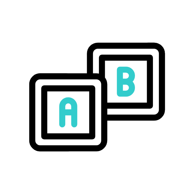 Animated cubes icon for vocabulary