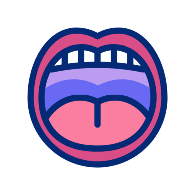 Animated mouth icon for pronunciation